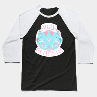 Blue Cat and Pink Jelly Bean Toes Baseball T-Shirt